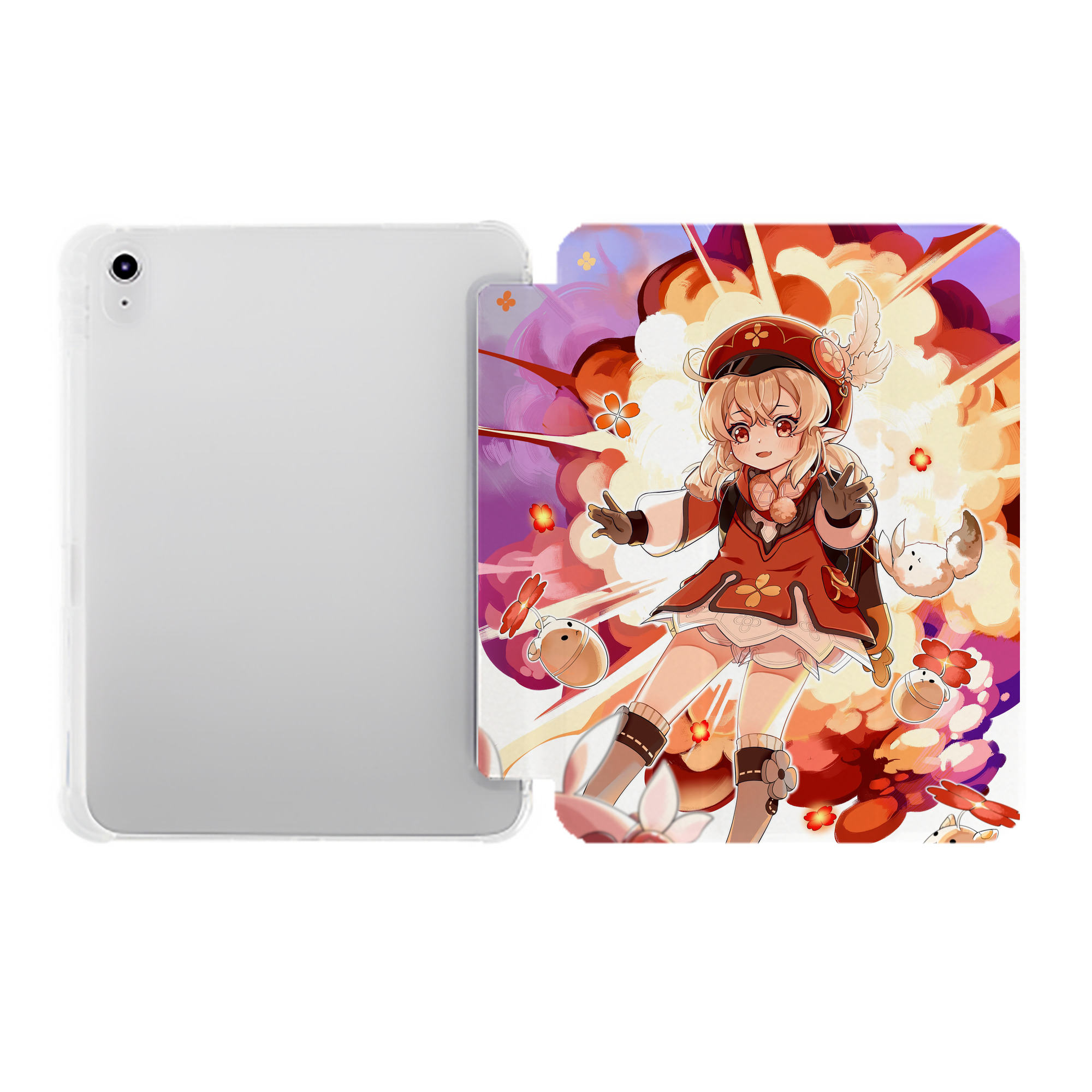 げんし神 genshin IPad ケース ペン収納付き 三つ折りスタンド PUレザー×シリコン 対応機種9.5/10.5/10.9インチ